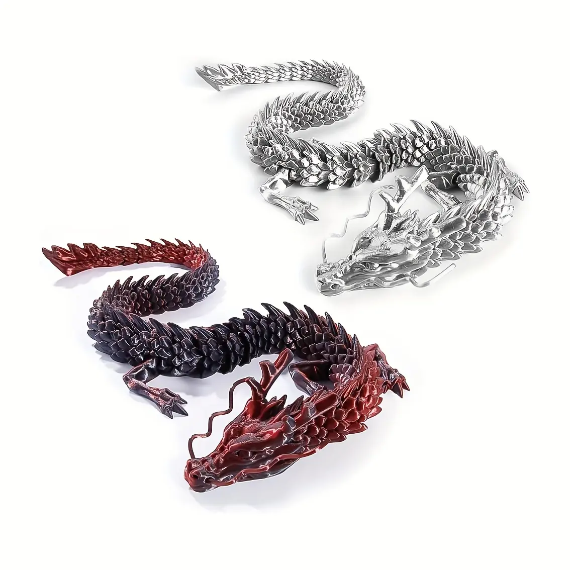 3D Printed Dragon Model, Flexible Fantasy Collectible Figurines, Desk Decor for Home, Office, Desktop Decoration Ornament