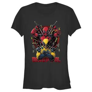 Junior's Marvel: Deadpool & Wolverine Classic Poses T-Shirt