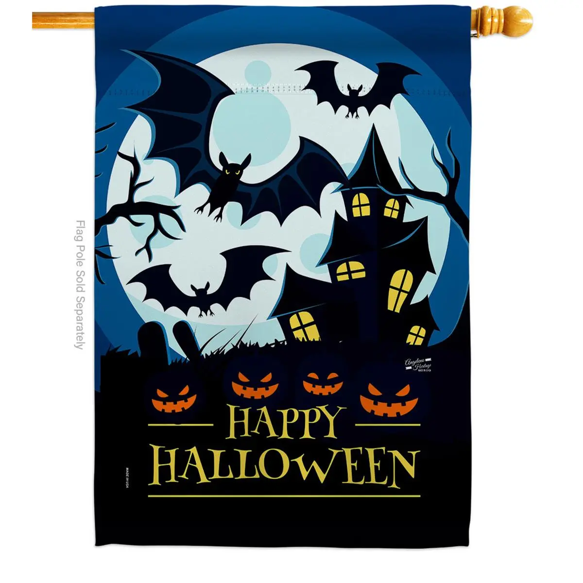 28 x 40 in. Halloween Night House Flag with Fall Double-Sided Decorative Vertical Flags Decoration Banner Garden Yard Gift