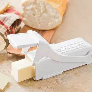 Adjustable Butter Slicer Cutter with Measurement Scale, One-Press Butter Cube Cutter for Even Slices, Multipurpose Butter Dispenser for Baking, Toast, Cooking, Cheese & Cold Butter Cutting, Easy to Cl