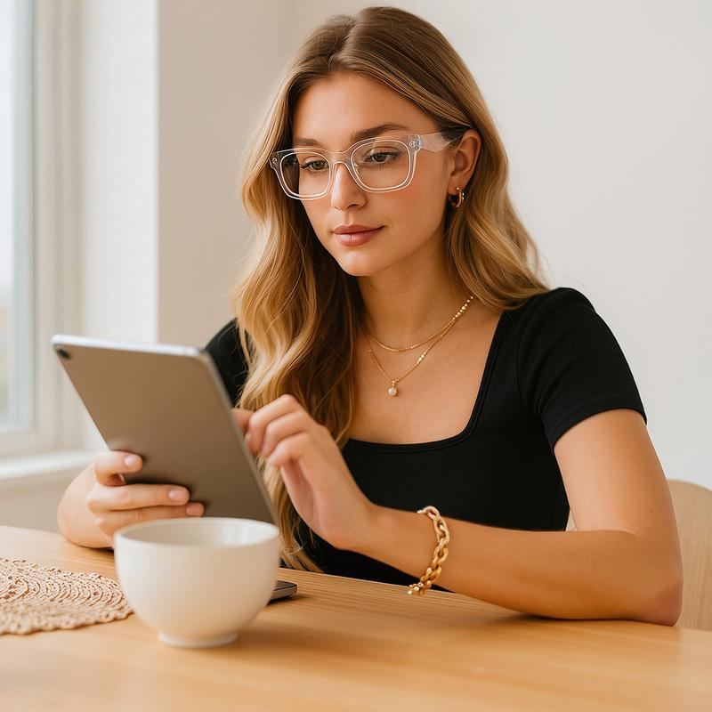 Kimorn Women's Anti-Blue Light Reading Glasses Christmas gifts Unisex Square Frame for Eye Fatigue & UV Protection - High Quality Durable Eyewear