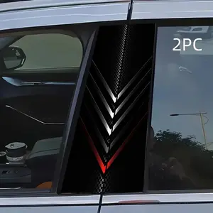 2pc Car B Pillar Sticker Geometric Arrow Pattern, Waterproof Decorative Decal Universal Car Sticker for Sedan Suv Mpv, Easy to Apply Durable Design