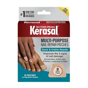 Multi-Purpose Nail Repair Patches - 14 Count - Nail Repair for Damaged Nails, 8-Hour Nail Treatment Restores Healthy Appearance (Packaging May Vary)