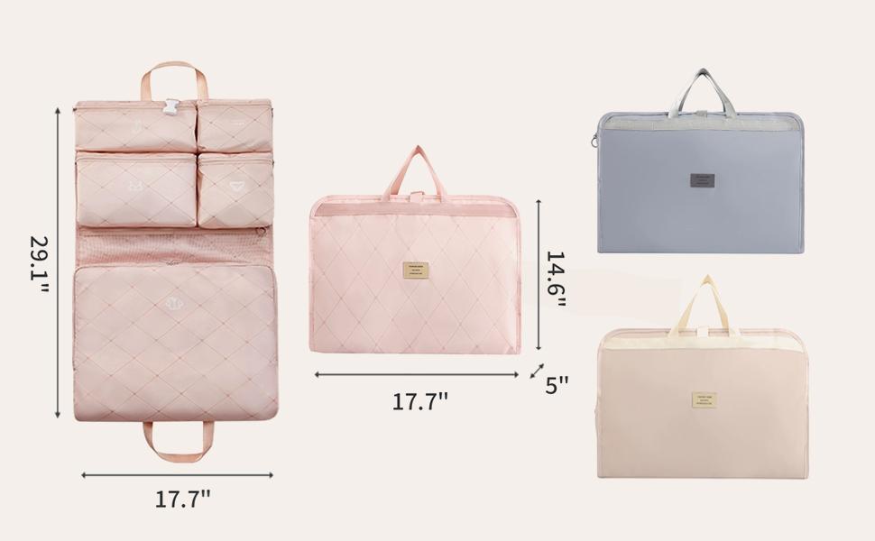Hanging Travel Organizer with Compression Packing Cube, Multi-Layer Storage for Socks Underwear & Bras, Foldable Luggage Organizer for Suitcase and Carry-On Travel  storage bag portable cosmetic large capacity storage bag set toiletry lightweight