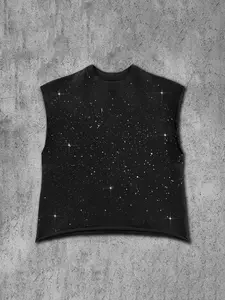 Men's Summer Casual Fitted Sleeveless T-Shirt Vest, Unisex Street Style, Breathable Fabric, Full Star Print, Fashion Trendsetter Daily Wear