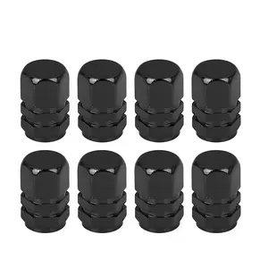 8pcs Tire Stem Valve Caps Wheel Valve Covers Car Dustproof Hexagon Shape Aluminium Alloy Tire Cap