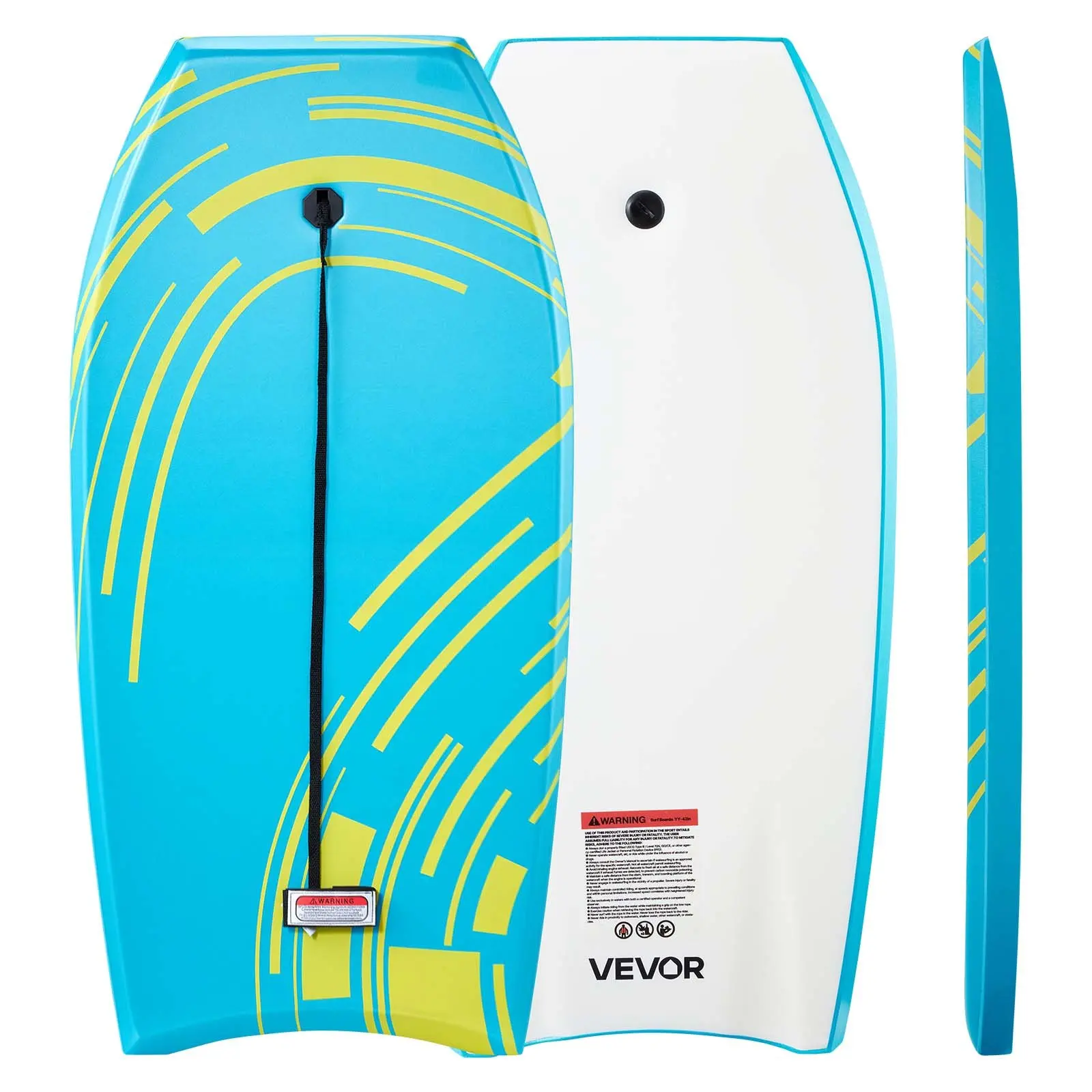 【Father's Day Gift】VEVOR Youth Bodyboard, 42 in EPS Foam Core Trainer Bodyboard with Wrist Leash, High-Resilience IXPE Deck, UV-Resistant Design, Strong Buoyancy & Stable Support for Beginners (Up to 180 lbs, 1.94 lbs, 20.5 in)