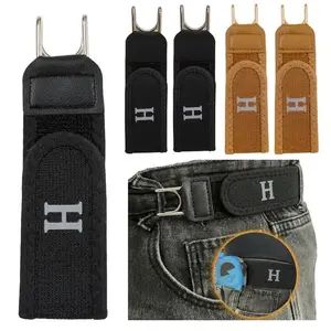 TikTokShopHolidayHaul Tactical Metal Hook Elastic Belt Unisex Patented No-Buckle Invisible Design Soft Adjustable Side Belt for Men & Women