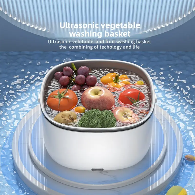 Compact Mini Household Kitchen Food Washer - Portable Specialty Kitchen Appliance with Auto Residue Removal, Auto Drain Functions, Specialty Appliance