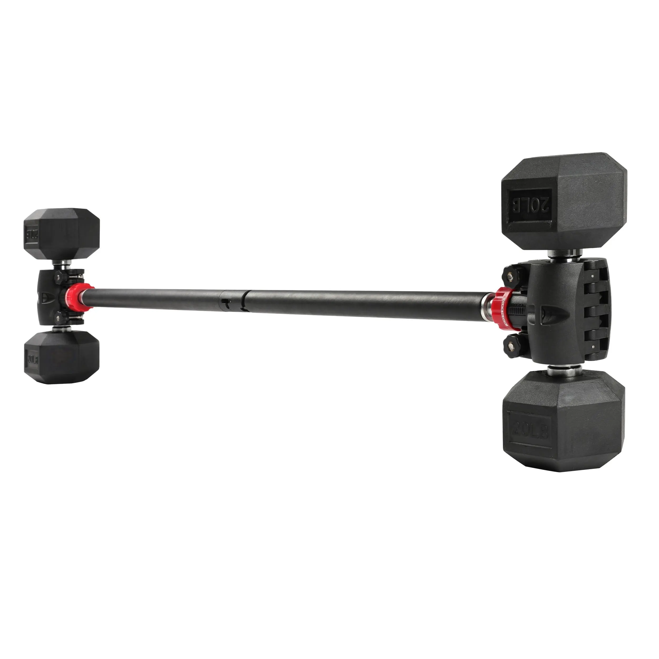 PRCTZ Modular Weightlifting Barbell Converter, Adjustable Dumbbell to Barbell Weight Bar ,Curl Bar, and Macebell Converter, Built-in Resistance Tube Adapter, Up to 200 lb. Capacity