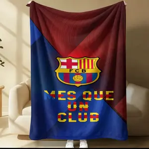 Barcelona Football Club printed pattern blanket, suitable for all seasons, suitable for beds, sofas, cars, room decorations, and gifts, suitable for children or adults