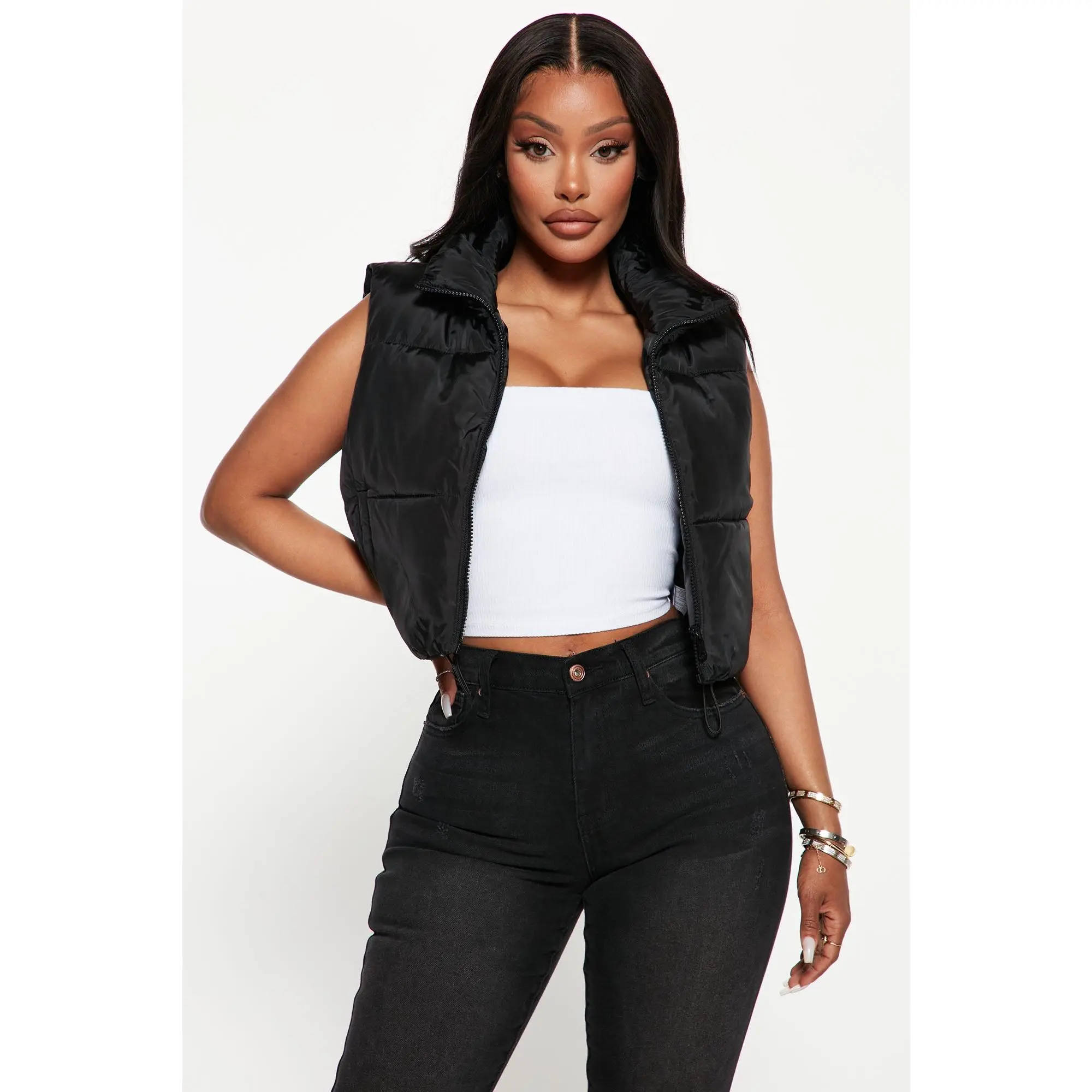 Can't Handle It Puffer Vest - Black