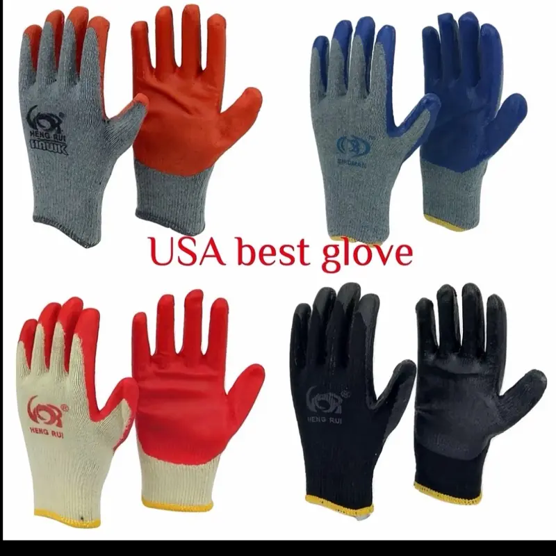240 Pairs Bulk Disposable Latex Coated Work Gloves - Coated Palm, Anti-Slip, Grip-Enhanced Manual Labor Work Safety Equipment for Carpentry, Home Improvement, Work Gloves With Grip, Better Hand Protection