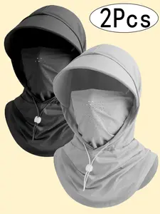 2-Pack UV Protection Visor Hats, Breathable Full-Head Face Mask, Unisex, Ideal for Cycling, Motorcycle, Fishing, All Seasons