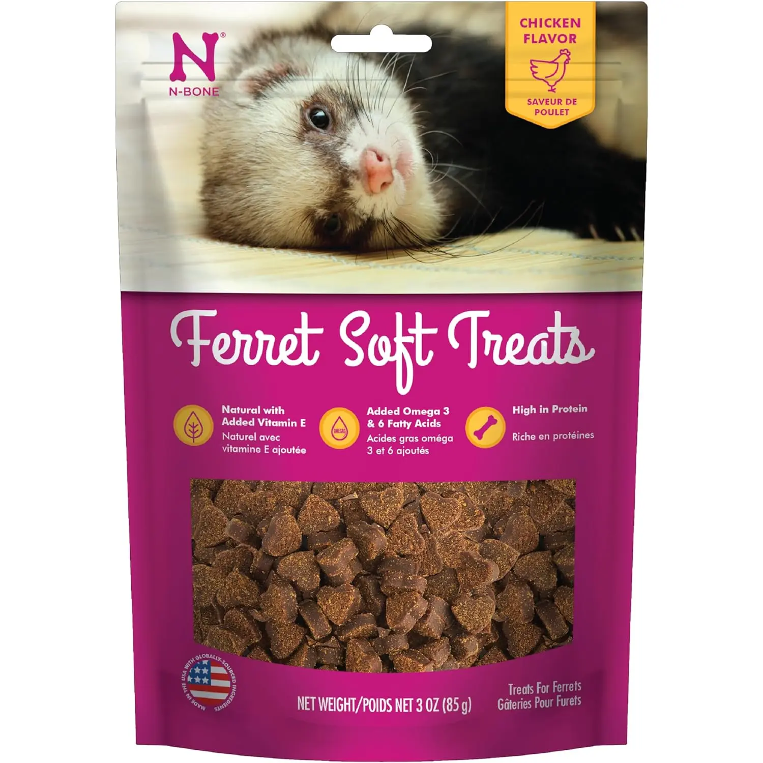 N-Bone 1 Pouch Ferret Soft Treats Chicken Flavor, 3 Oz