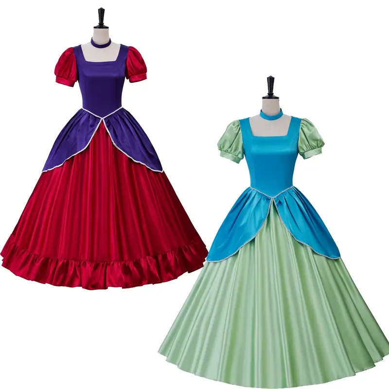 open lace back dress Disney Princess Dresses Sleeping Beauty Belle Beauty and The Beast Costume Dress Children Party Clothes Elsa 1 / 7