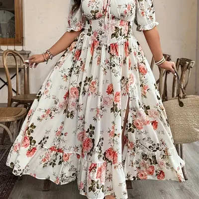 Zara Embossed Floral Dress - TikTok Shop