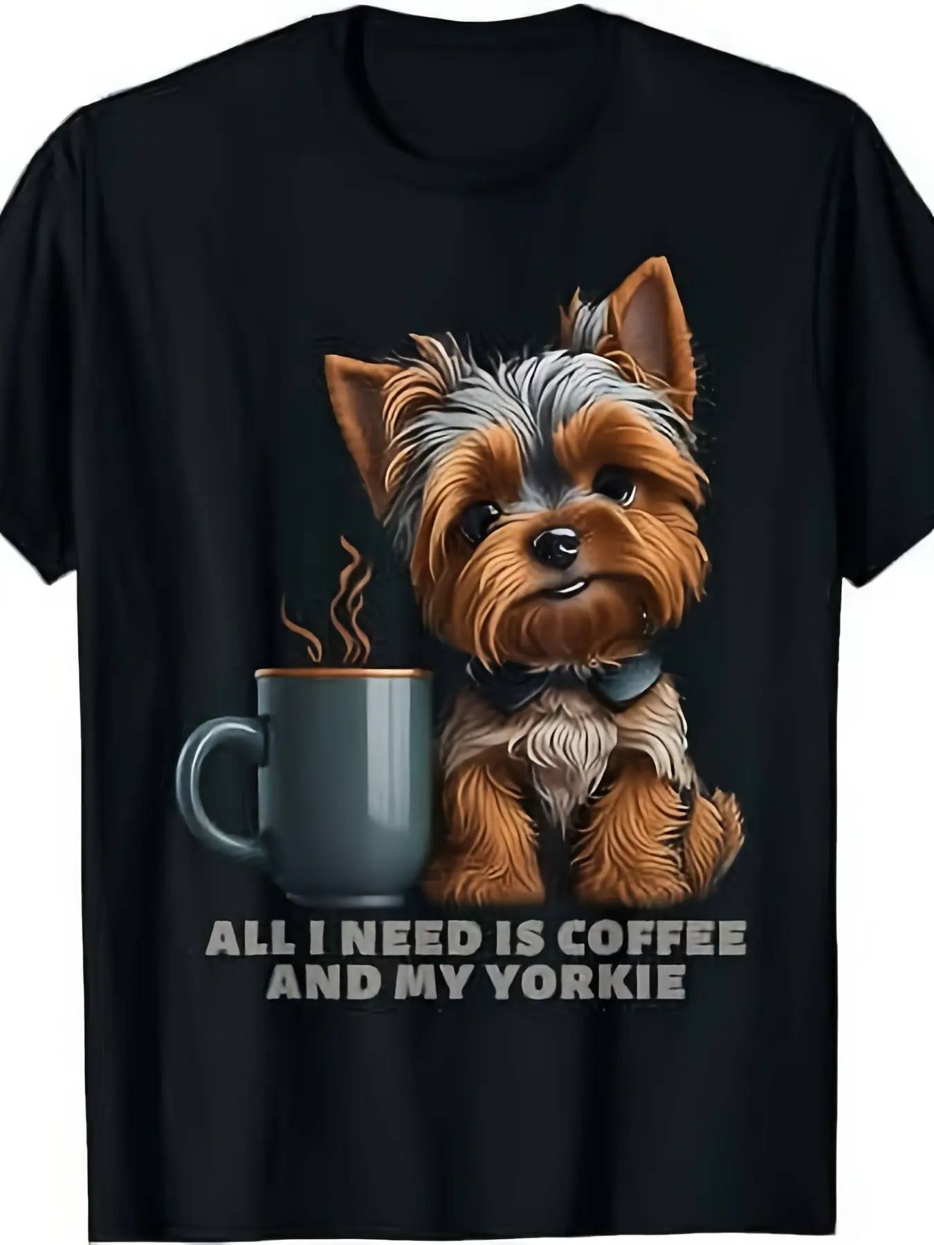 Funny Yorkie Dog Mom T-Shirt for Men & Women - Yorkshire Terrier Lover Gift, 220gsm Pure Retro Round Neck Tee, Casual Yorkie Owner Apparel