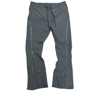 Rebel -  Stacked Nylon Zip pants - Grey 401