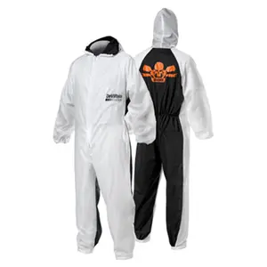 212 MAIN Men's 3XL Reusable Devilbiss Coverall Uniforms - Nylon Menswear Workwear with Zipper, Elastic, and Hooded Neck Pullover Design