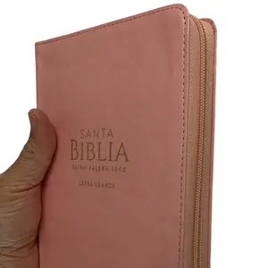 Biblia Letra Grande ULTRAFINA 12Pts REINA VALERA 1960 zipper Piel Rosado