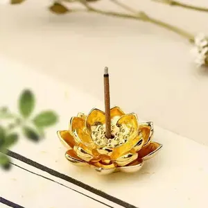 Lotus Shaped Incense Holder, 1 Count Mini Incense Stick Holder, Sandalwood Incense Censer, Home Decoration Supplies for Living Room Bedroom, Scented, Fragrance
