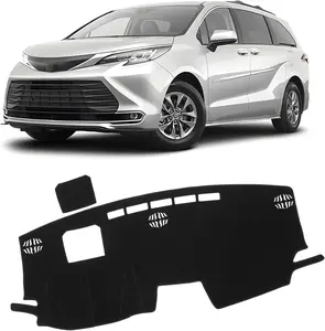 KUST Car Dash Cover for Toyota Sienna 2021 2022 2023 2024 Non-Slip Polyester Center Console Dash Cover Interior for Sienna Accessories Custom Fit Dash Mat Sunshade Windshield No Glare Black(with HUD)