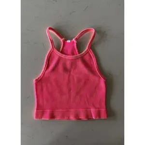 Kerri Vintage Cropped Tank - CORAL FUSHIA