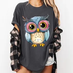 Coquette Cute Owl Vintage Tee | Oversized Retro Animal Graphic Shirt