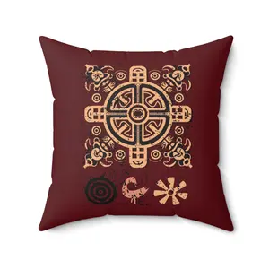 Burgundy Faux Suede Square Pillow