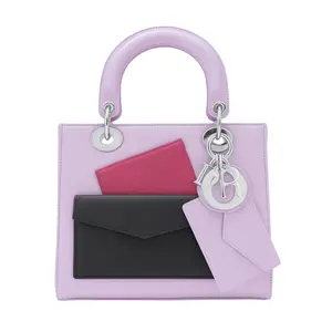 Pre-owned Dior Calfskin Shoulder Bags Lady Pink Medium Size BJ1101404075