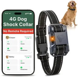 Benarlee 4g Smart Dog Electric Collar, APP Control, Rechargeable, IP68 Waterproof, 4 Modes, No Remote Required, Training & Tracking