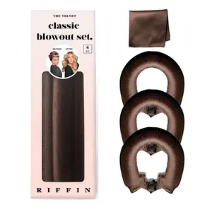 Satin Heatless Curling Rod - Jumbo Flexi Rod, Heatless Hair Curler for Overnight, Soft Hair Curlers, Heatless Curlers for Women, 4pcs, brown