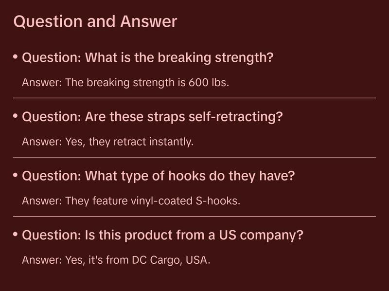 DC Cargo Bolt-on Auto Retractable Ratchet Straps - (2 Pack) 1 Inch x 9 Ft - 600 lbs Break Strength - Retractable Ratchet Tie Down Straps for Boats, Jet Skis, Motorcycles, ATVs