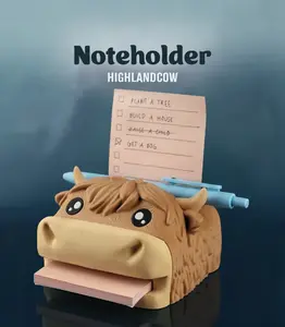 Highland Cow Desk Buddy | 3D Printed Note Holder & Organizer