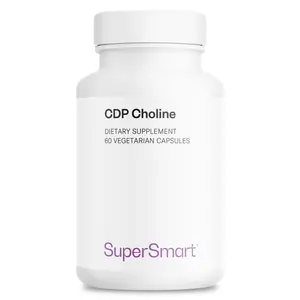 Supersmart - CDP Choline 500mg per Day (Patented & High Dose) - Cognizin Citicoline Supplement | Non-GMO & Gluten Free - 60 Vegetarian Capsules