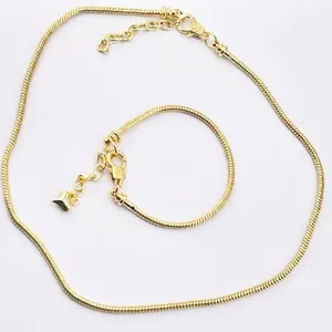 Neclage Gold-Tone Snake Chain Necklace with Adjustable Length and Secure Clasp for Everyday Wear gold laminated 14 k