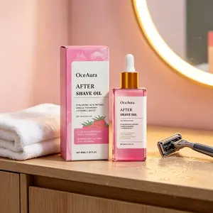 Strawberry Scented Post-Shave Oil (40ML), Gentle Care for Body Skin, Hydrating Moisturizing, Tightening Softness, Refreshing Non-Sticky