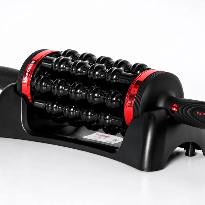 Percuss-Roll Duo Cordless Relaxing Massage Device - Ergonomic Handle, 22x7x8in, Universal Back Aid, Adjustable, Lightweight Compact, Rechargeable Battery Operated, 5 Speeds, USB Port, At-Home Wellness Post-Workout Recovery