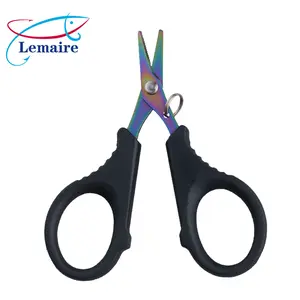 Lemaire Titanium-Plated Stainless Steel Fishing Scissors Set with Anti-Lost Rope & Telescopic Buckle for PE Line Bait & Lure Fish Control Multi-Functional Angler Must-Have