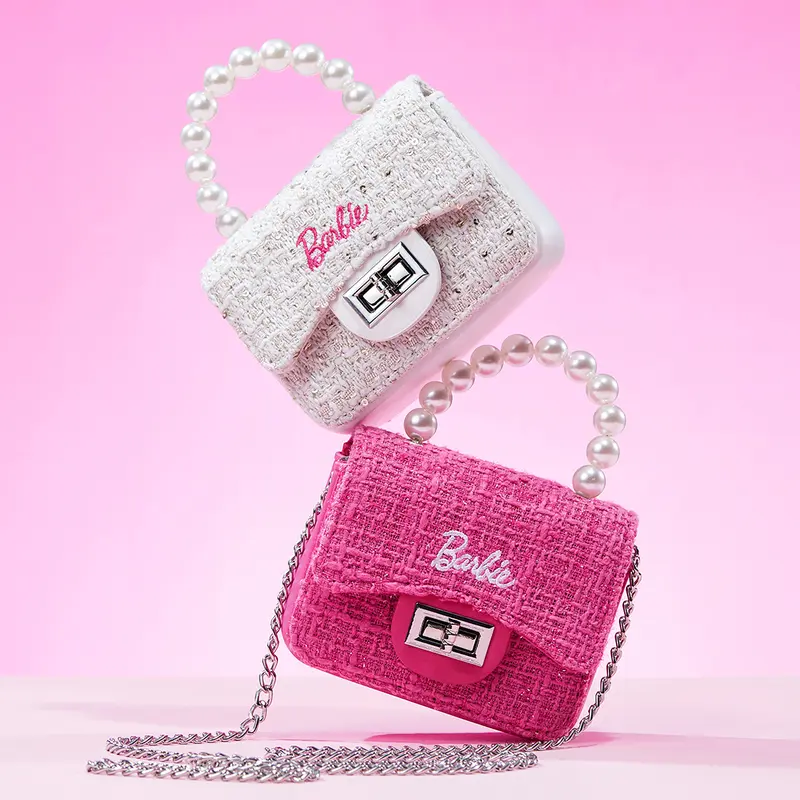 MINISO Love Series Mini Jelly Crossbody Handbag - Women's Sling Purse with Pearl Chain & Pearl Handle, Everyday Bags for Girls (Birthday Gift Option)