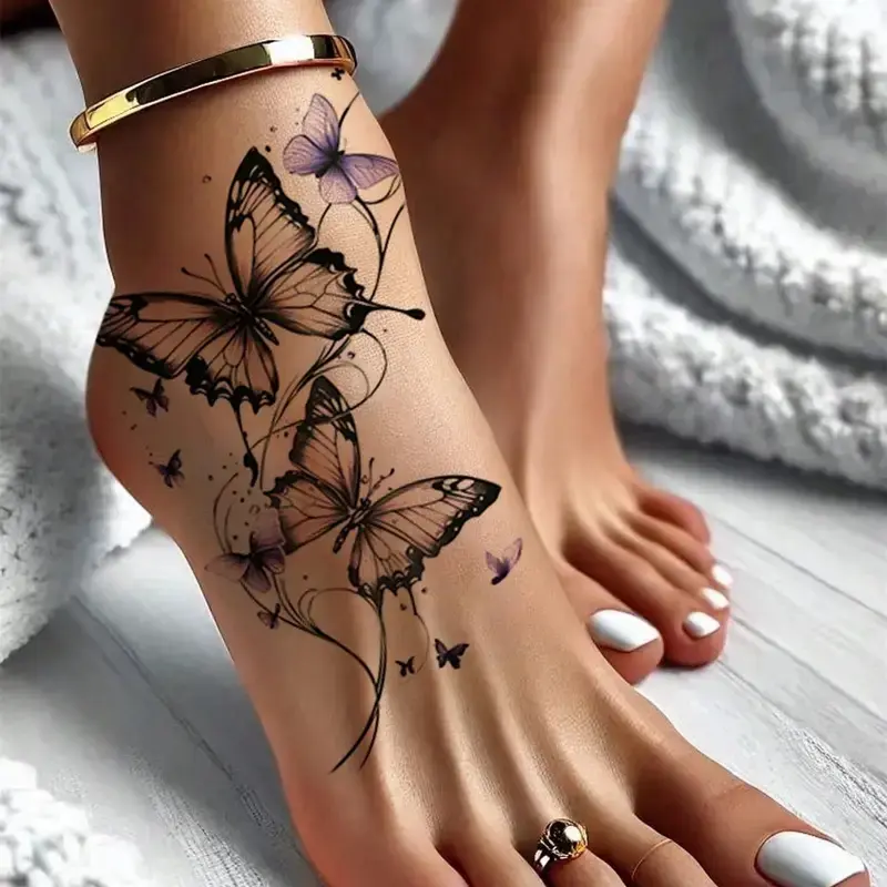 Waterproof Butterfly Tattoo Stickers, Adhesive Easy Peel off Design, &, High-Quality Print, Perfect for Music Festivals, Temporary Tattoos, Fake Tattoos