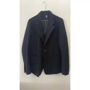 CROQUIS BLACK BOILED WOOL 1 BUTTON BLAZER