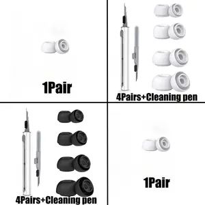 4 Pairs Soft Silicone Ear Tips for Airpods Pro 1 2 Noise Reduction Pad Earplugs Ear Caps Soft Earpads Comes with cleaning pen