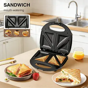 3-Min Double Breakfast Maker | Detachable Trays for Waffles/Sandwiches | Fast Nutritious Meals!