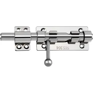 Barrel Bolt Latch, 6.3" Heavy Duty Gate Latch Slide Lock Solid 304 Stainless Steel Bolt Lock for Inside Door, Finished Shed Door Latch (2 Pack, )
