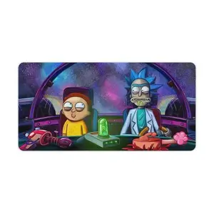 Rick And Morty Large Gaming Mouse Pad for Desk, Big Mouse Pad Gaming Desk Mat, Mousepad Desk Pad with Non-Slip Base And Stitched Edges, Keyboard Mouse Mat for Home Office Work