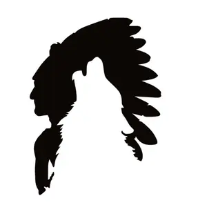 native american wolf vinyl decal sticker 5"