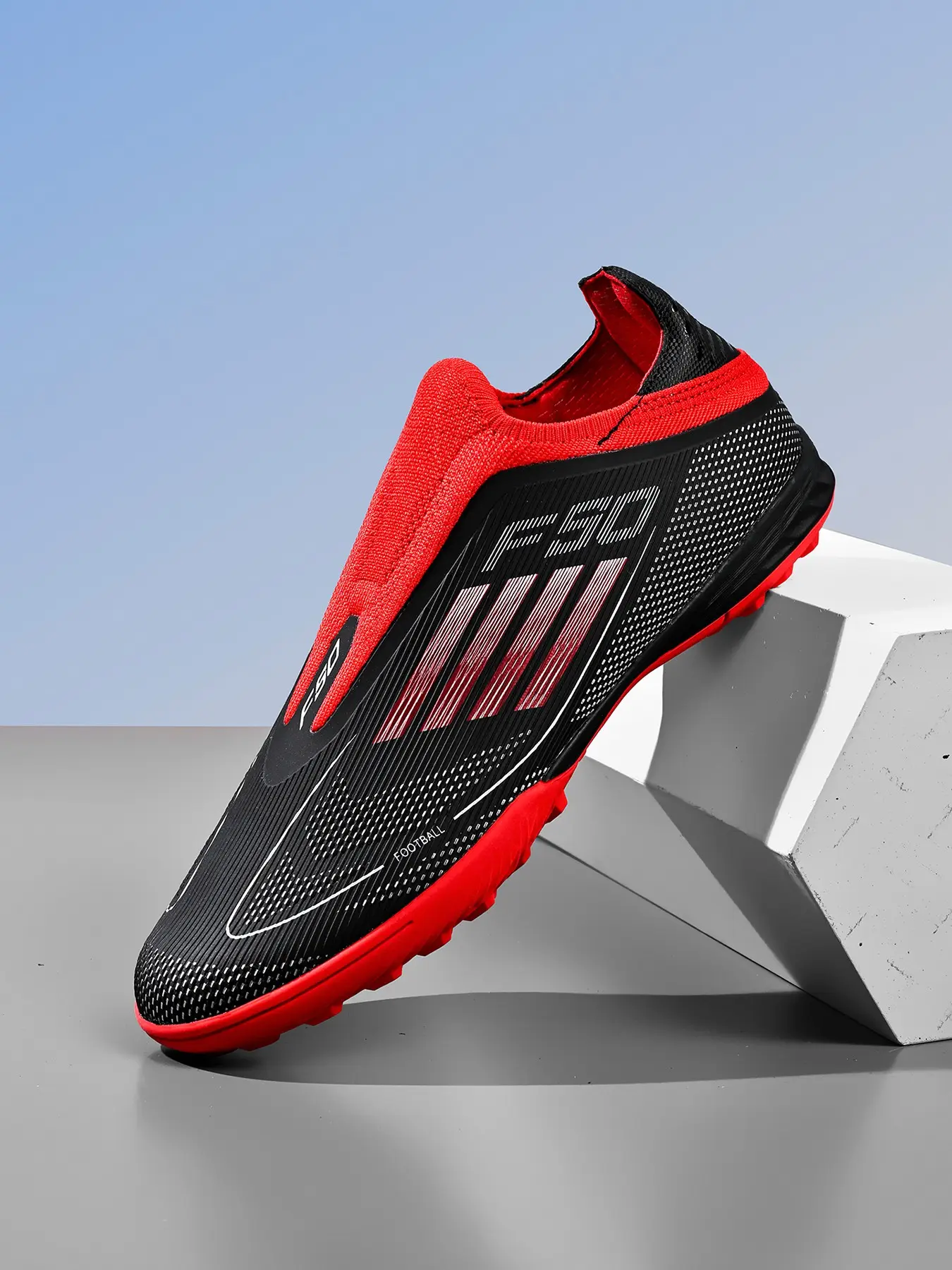 Adult Soccer Cleats for Men Women Teens Students, PU Leather Training Match Shoes, Sports Football Shoes, Outdoor Long Ag Short TF Studs, Sporty Geometric Design, Football Boots