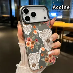 Hard Case for iPhone 17 Pro Max 16 Plus 15 14 13 12 11 Air XR E Bison Floral Symphony Pattern IMD Hybrid Waterproof Lightweight Smartphone Cover Gift for Boy
